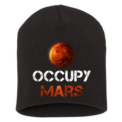 Vintage Occupy Mars Space Explorer Short Acrylic Beanie