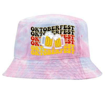 Vintage Oktoberfest Munich Germany Flag Drinking Tie-Dyed Bucket Hat