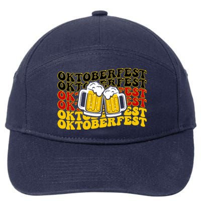 Vintage Oktoberfest Munich Germany Flag Drinking 7-Panel Snapback Hat