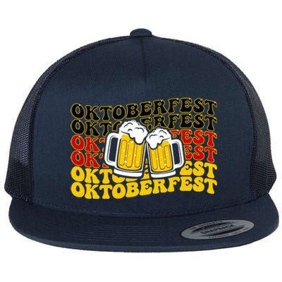 Vintage Oktoberfest Munich Germany Flag Drinking Flat Bill Trucker Hat