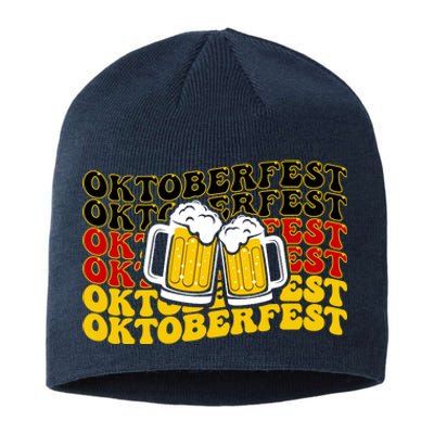 Vintage Oktoberfest Munich Germany Flag Drinking Sustainable Beanie