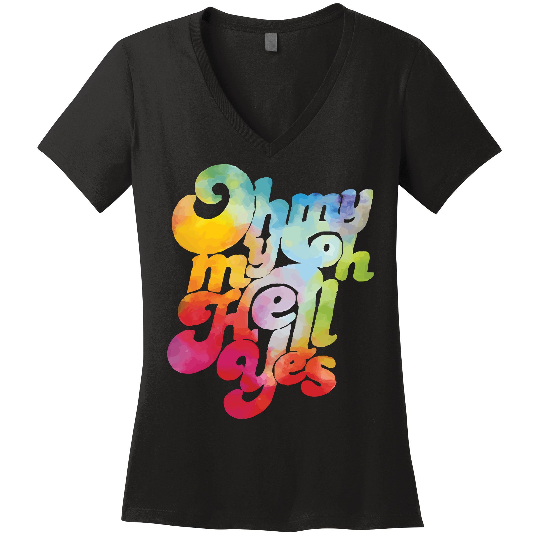 Vintage Oh My My Oh Hell Yes Classic Rock Country Music Women's V-Neck T-Shirt