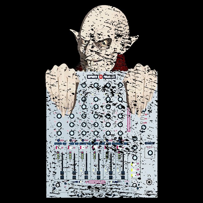 Vampire Orlock Mixing Board Flat Bill Trucker Hat