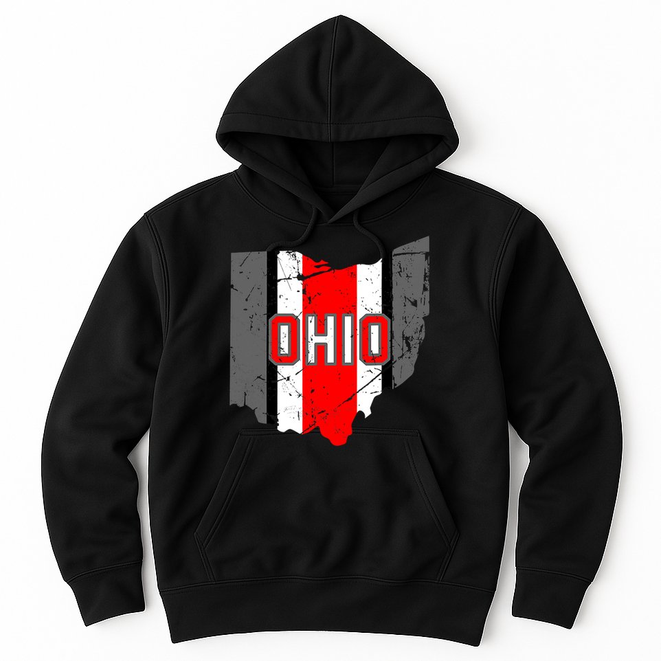 Vintage OHIO Ohio State Map Hoodie