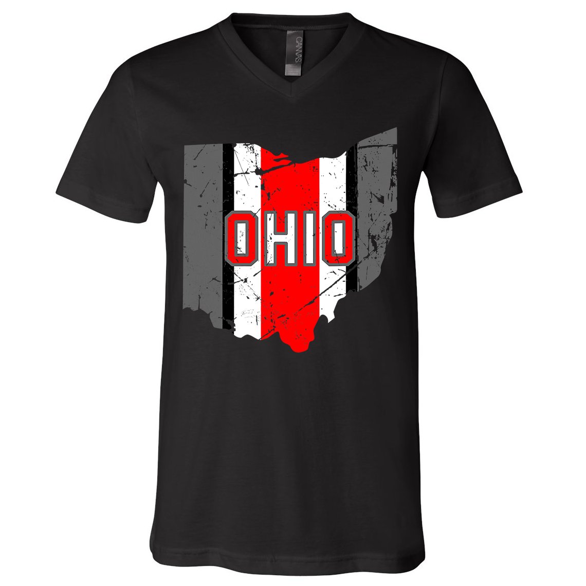 Vintage OHIO Ohio State Map V-Neck T-Shirt