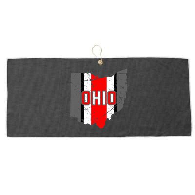 Vintage OHIO Ohio State Map Large Microfiber Waffle Golf Towel