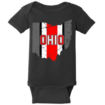 Vintage OHIO Ohio State Map Baby Bodysuit