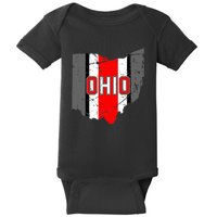 Vintage OHIO Ohio State Map Baby Bodysuit