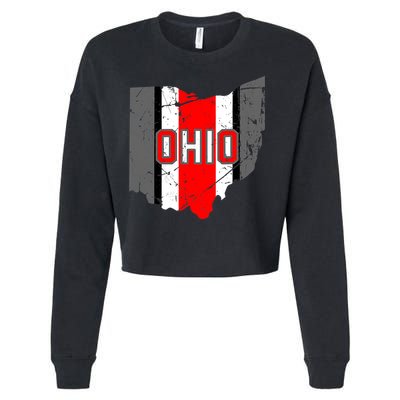 Vintage OHIO Ohio State Map Cropped Pullover Crew