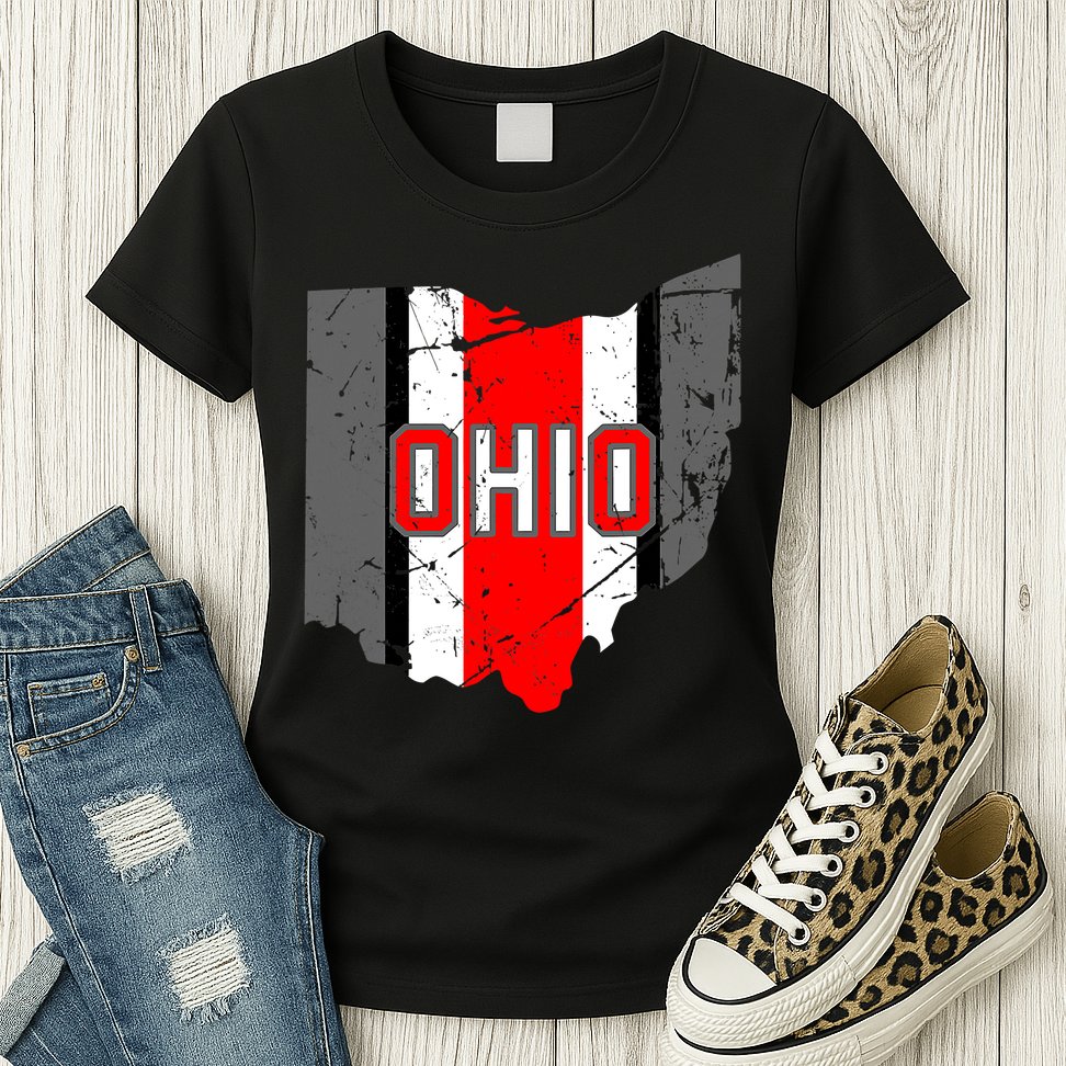 Vintage OHIO Ohio State Map Womens T-Shirt