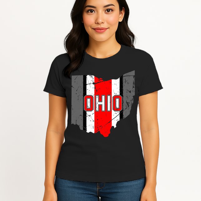 Vintage OHIO Ohio State Map Womens T-Shirt