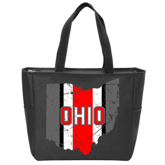 Vintage OHIO Ohio State Map Zip Tote Bag