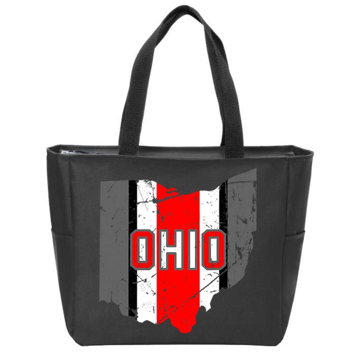 Vintage OHIO Ohio State Map Zip Tote Bag