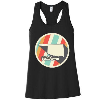 Vintage Oklahoma Ok Home State Retro Teal Gift Women's Racerback Tank