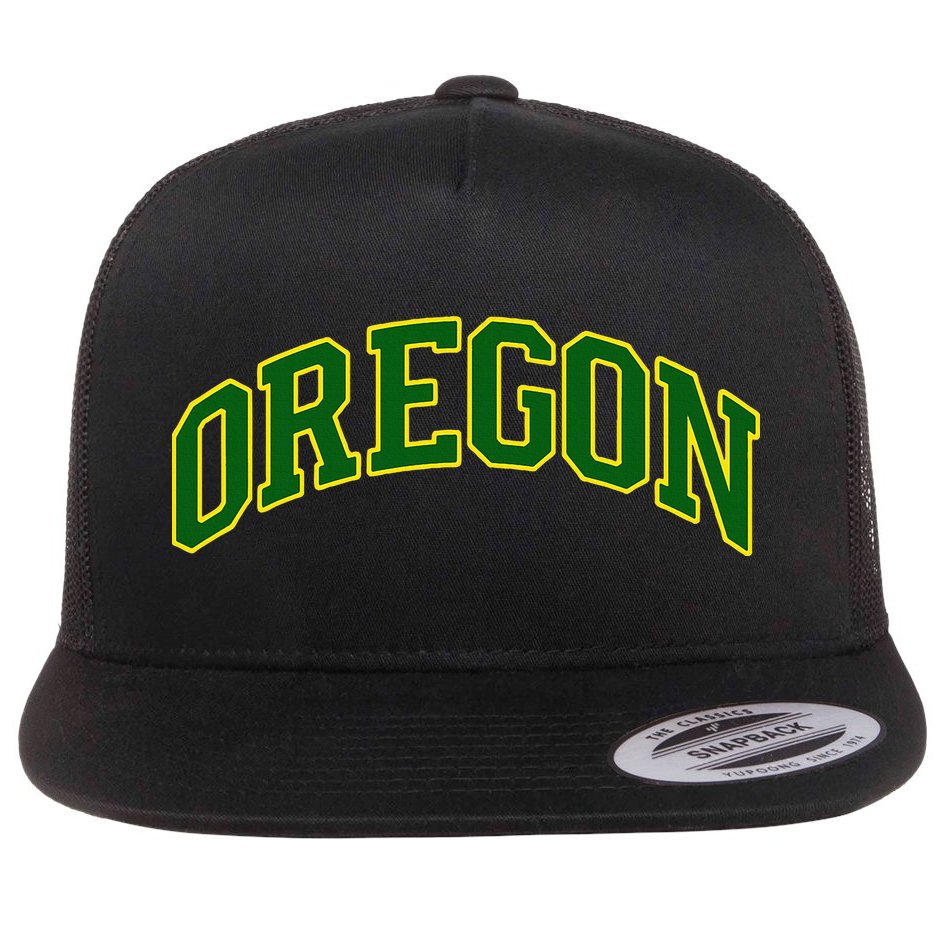 Vintage Oregon Oregon Text Flat Bill Trucker Hat