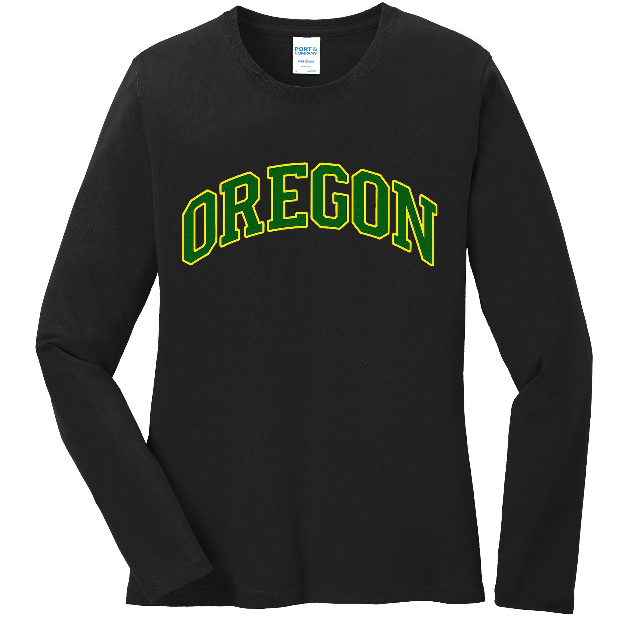 Vintage Oregon Oregon Text Ladies Long Sleeve Shirt
