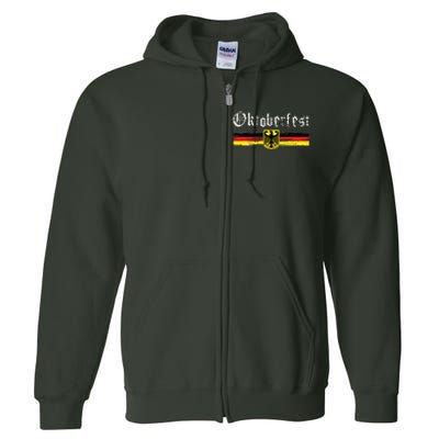 Vintage Oktoberfest Octoberfest German Drinking Festival Full Zip Hoodie