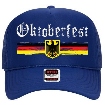 Vintage Oktoberfest Octoberfest German Drinking Festival High Crown Mesh Back Trucker Hat