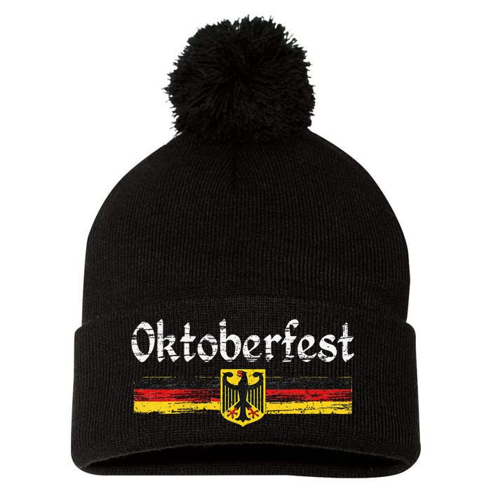 Vintage Oktoberfest Octoberfest German Drinking Festival Pom Pom 12in Knit Beanie