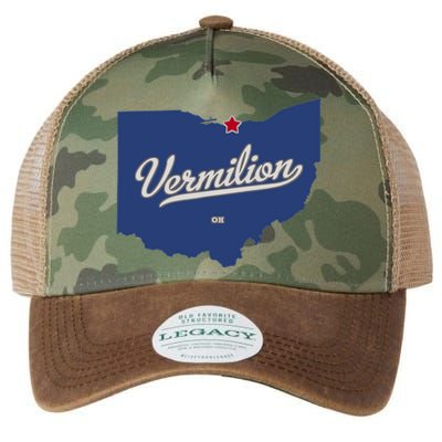 Vermilion Ohio OH Map Legacy Tie Dye Trucker Hat