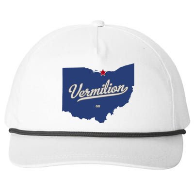 Vermilion Ohio OH Map Snapback Five-Panel Rope Hat