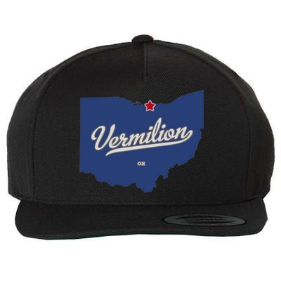 Vermilion Ohio OH Map Wool Snapback Cap