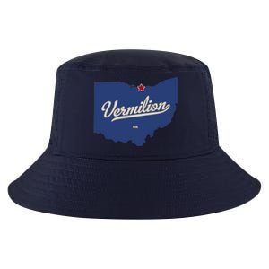 Vermilion Ohio OH Map Cool Comfort Performance Bucket Hat