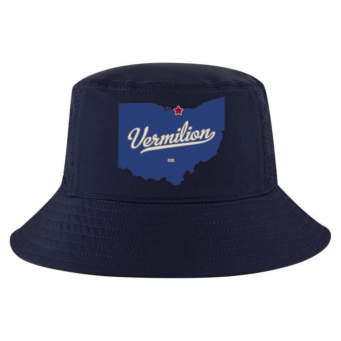 Vermilion Ohio OH Map Cool Comfort Performance Bucket Hat