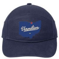 Vermilion Ohio OH Map 7-Panel Snapback Hat