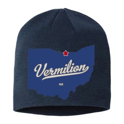 Vermilion Ohio OH Map Sustainable Beanie