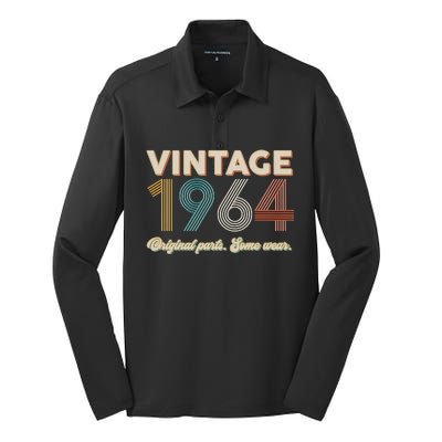 Vintage Original Parts Some Wear 1964 60th Birthday Silk Touch Performance Long Sleeve Polo