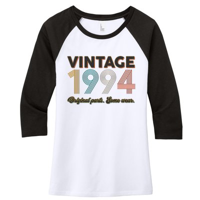 Vintage Original Parts Some Wear 1994 30th Birthday Women's Tri-Blend 3/4-Sleeve Raglan Shirt