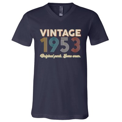 Vintage Original Parts Some Wear 1953 70th Birthday V-Neck T-Shirt