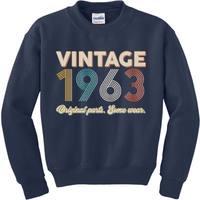 Vintage Original Parts Some Wear 1963 60th Birthday Kids Sweatshirt