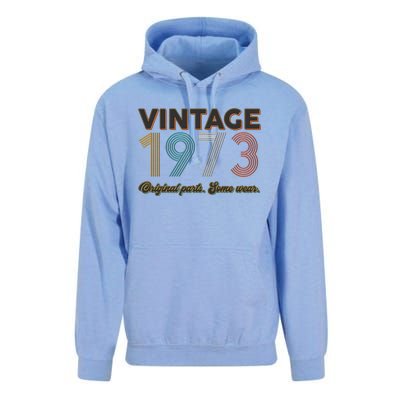 Vintage Original Parts Some Wear 1973 50th Birthday Unisex Surf Hoodie