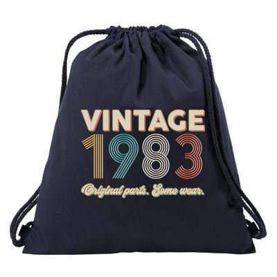 Vintage Original Parts Some Wear 1983 40th Birthday Drawstring Bag