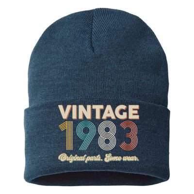 Vintage Original Parts Some Wear 1983 40th Birthday Sustainable Knit Beanie