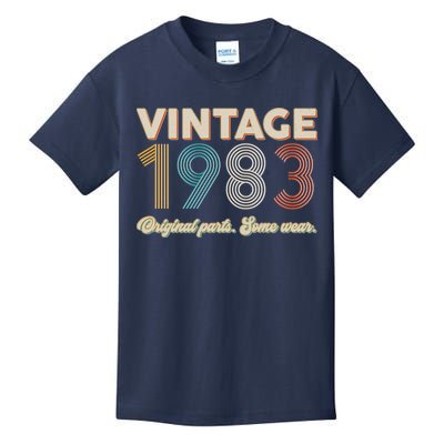 Vintage Original Parts Some Wear 1983 40th Birthday Kids T-Shirt