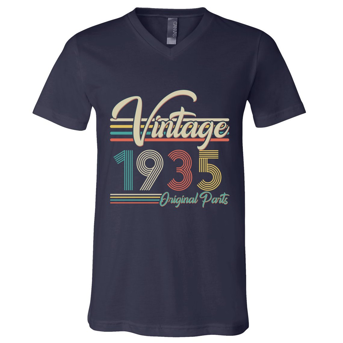 Vintage Original Parts 1935 90th Birthday V-Neck T-Shirt