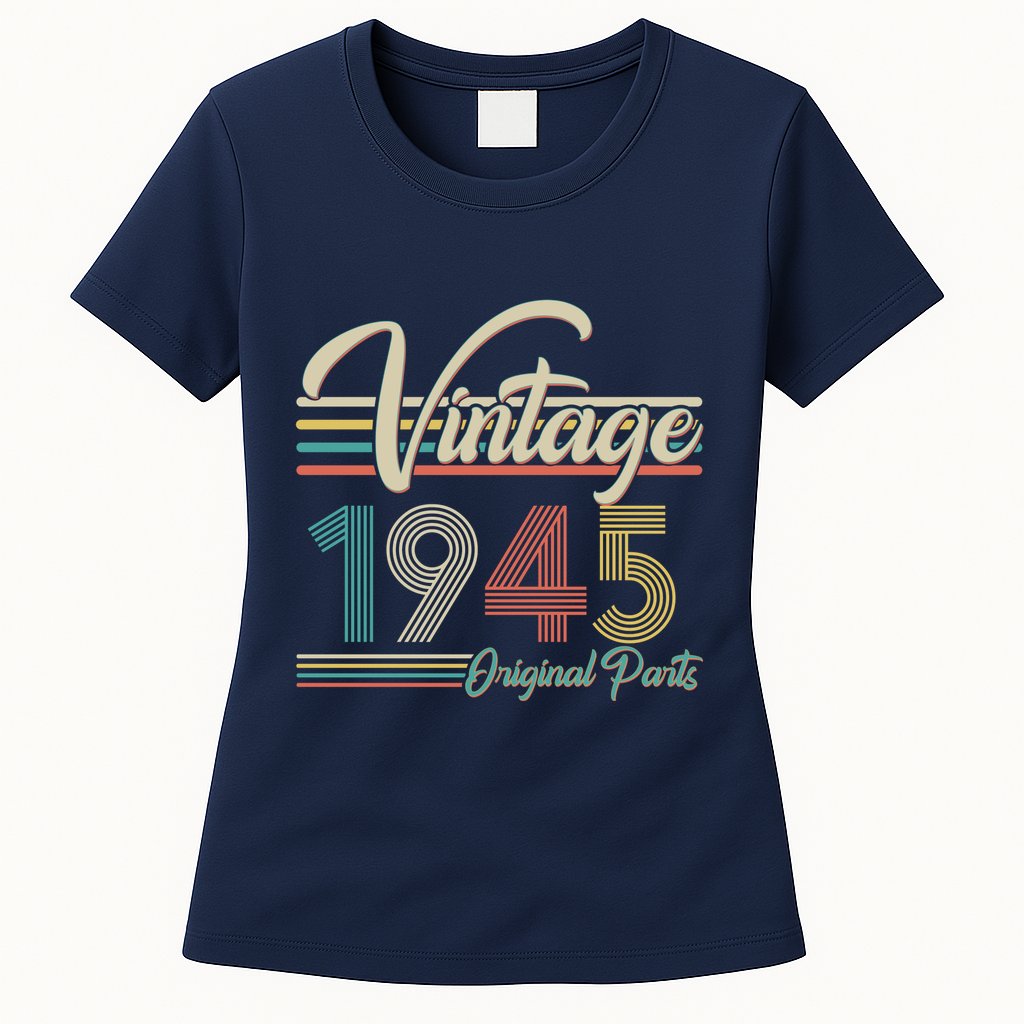 Vintage Original Parts 1945 80th Birthday Womens T-Shirt