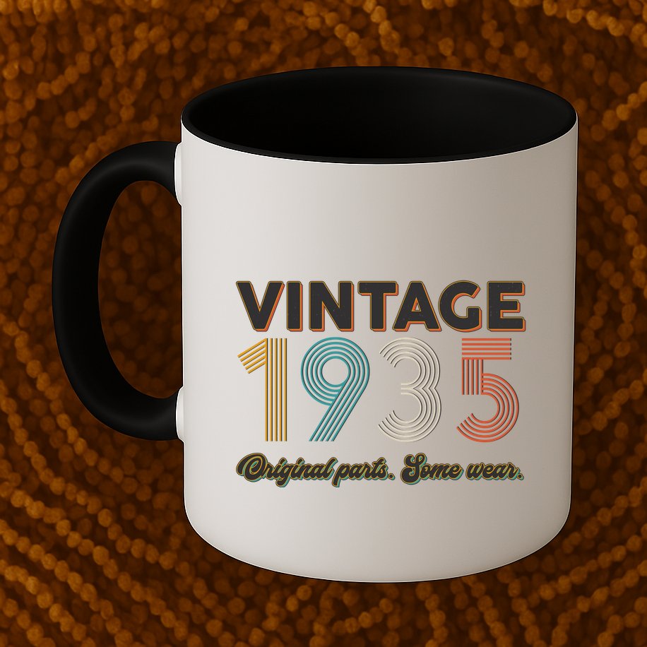 Vintage Original Parts Some Wear 1935 90th Birthday Mug