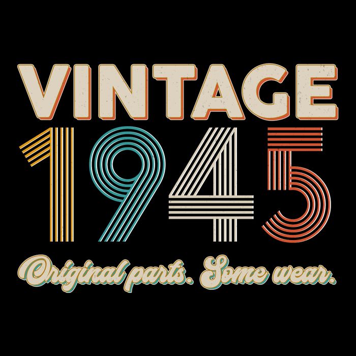 Vintage Original Parts Some Wear 1945 80th Birthday Bucket Hat