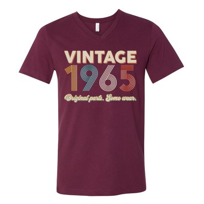 Vintage Original Parts Some Wear 1965 60th Birthday V-Neck T-Shirt