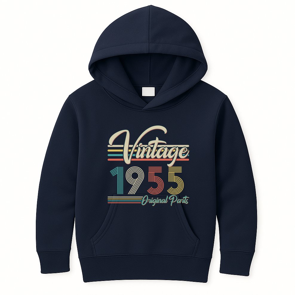 Vintage Original Parts 1955 70th Birthday Kids Hoodie