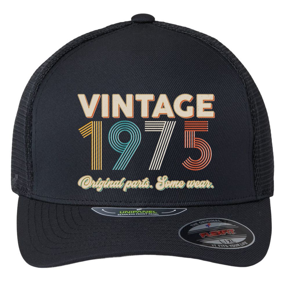 Vintage Original Parts Some Wear 1975 50th Birthday Flexfit Unipanel Trucker Cap