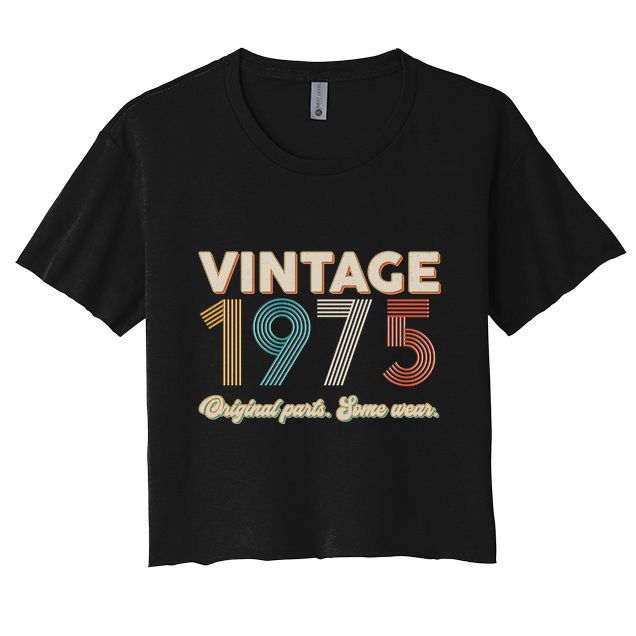 Vintage Original Parts Some Wear 1975 50th Birthday Crop Top