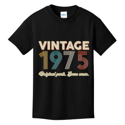 Vintage Original Parts Some Wear 1975 50th Birthday Kids T-Shirt