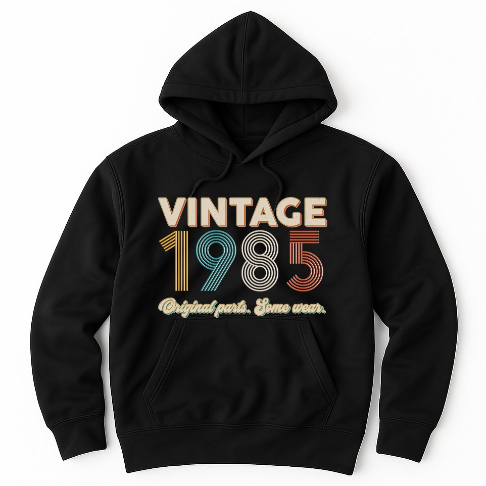 Vintage Original Parts Some Wear 1985 40th Birthday Hoodie