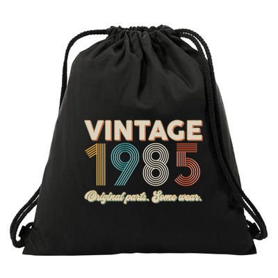 Vintage Original Parts Some Wear 1985 40th Birthday Drawstring Bag