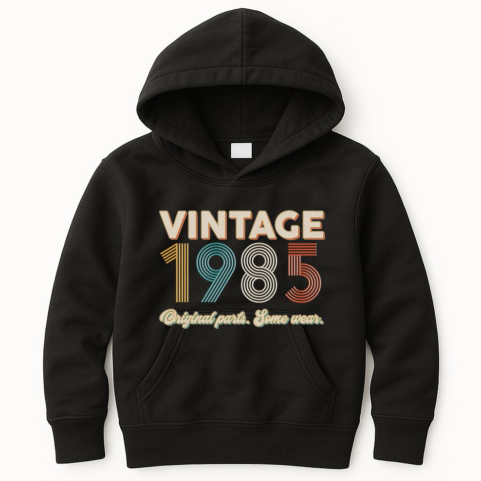 Vintage Original Parts Some Wear 1985 40th Birthday Kids Hoodie